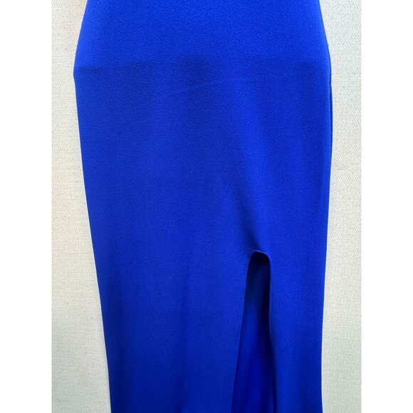 City Studio Women's Side Slit V Neck Maxi Dress Sleeveless Stretch Size 1 Blue - Picture 7 of 13